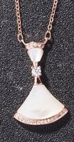 Élégant Style Simple Robes Argent Sterling Placage Incruster Strass Agate Coquille Pendentif sku image 6