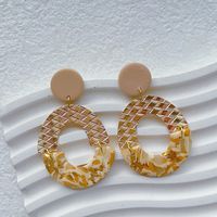 1 Pair Casual Simple Style Classic Style Geometric Handmade Plating Inlay Soft Clay Copper Artificial Gemstones 14k Gold Plated Drop Earrings sku image 2