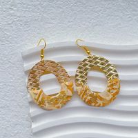 1 Pair Casual Simple Style Classic Style Geometric Handmade Plating Inlay Soft Clay Copper Artificial Gemstones 14k Gold Plated Drop Earrings sku image 1
