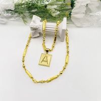 Simple Style Letter Star Titanium Alloy Women's Pendant Necklace main image 4