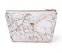Women's Pu Leather Color Block Classic Style Square Zipper Cosmetic Bag sku image 2