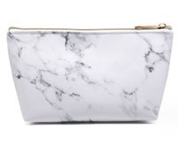 Women's Pu Leather Color Block Classic Style Square Zipper Cosmetic Bag sku image 1