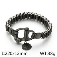 Streetwear Geometric Pu Leather Titanium Steel Braid Men's Bracelets sku image 3