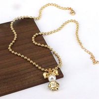 Elegant Cute Cartoon Character Copper Plating Inlay Pearl Pendant Necklace main image 1