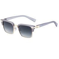 Retro Solid Color Tac Square Full Frame Men's Sunglasses sku image 4