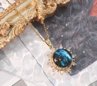 Fashion Starry Sky Titanium Steel Copper Plating Inlay Zircon Pendant Necklace main image 2