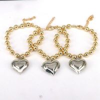 Vintage Style Simple Style Heart Shape Copper Plating 18k Gold Plated Bracelets main image 1