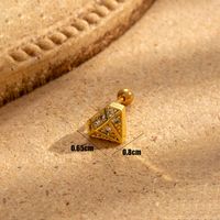 1 Piece Ear Cartilage Rings & Studs Simple Style Pentagram Flower 316 Stainless Steel  Copper Plating Inlay Zircon sku image 1