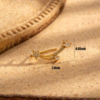 1 Piece Ear Cartilage Rings & Studs Simple Style Pentagram Flower 316 Stainless Steel  Copper Plating Inlay Zircon sku image 3