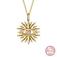 Simple Style Devil's Eye Sterling Silver Plating 14k Gold Plated Silver Plated Pendant Necklace sku image 1