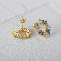 1 Pair Simple Style Geometric Plating Inlay Sterling Silver Zircon 14k Gold Plated White Gold Plated Ear Studs main image 4