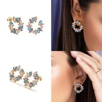 1 Pair Simple Style Geometric Plating Inlay Sterling Silver Zircon 14k Gold Plated White Gold Plated Ear Studs main image 5