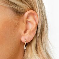 1 Pair Simple Style Water Droplets Polishing Plating Inlay Sterling Silver Zircon 14k Gold Plated White Gold Plated Drop Earrings main image 5