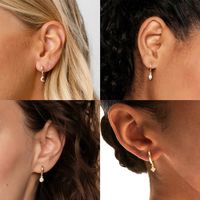 1 Pair Simple Style Water Droplets Polishing Plating Inlay Sterling Silver Zircon 14k Gold Plated White Gold Plated Drop Earrings main image 6