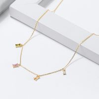 Simple Style Rectangle Sterling Silver Plating Inlay Zircon 14k Gold Plated Silver Plated Pendant Necklace main image 3