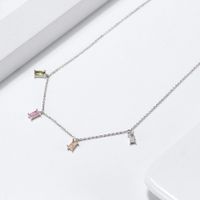 Simple Style Rectangle Sterling Silver Plating Inlay Zircon 14k Gold Plated Silver Plated Pendant Necklace main image 5