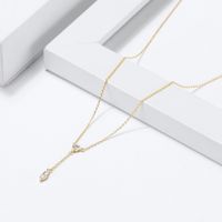 Simple Style Geometric Sterling Silver Plating Inlay Zircon 14k Gold Plated Silver Plated Pendant Necklace main image 4
