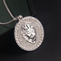 Hip-Hop Lion 201 Stainless Steel Zinc Alloy Inlay Rhinestones Men's Necklace main image 4