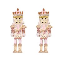 1 Pair Cartoon Style Cartoon Character Enamel Inlay Alloy Artificial Pearls Rhinestones Drop Earrings sku image 1