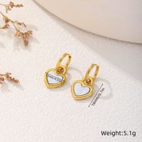 1 Pair Simple Style Devil's Eye Heart Shape Snake Plating Titanium Steel 18K Gold Plated Drop Earrings sku image 3