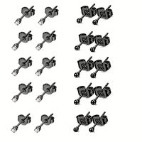 10 Pairs Simple Style Geometric Plating Inlay Stainless Steel Artificial Crystal Ear Studs main image 1