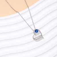Simple Style Letter Heart Shape Titanium Steel Copper Plating Inlay Zircon Pendant Necklace main image 5