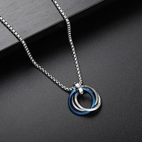 Stainless Steel Titanium Steel Simple Style Round Pendant Necklace main image 1