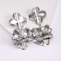 1 Pair Elegant Vintage Style Flower Polishing Plating Alloy Silver Plated Drop Earrings main image 7