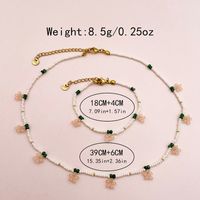 Elegant Sweet Pastoral Flower 14K Gold Plated Crystal Pearl 304 Stainless Steel Beaded Artificial Pearl Wholesale Bracelets Necklace main image 2
