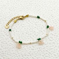 Elegant Sweet Pastoral Flower 14K Gold Plated Crystal Pearl 304 Stainless Steel Beaded Artificial Pearl Wholesale Bracelets Necklace main image 5