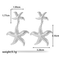 1 Pair Simple Style Starfish Plating Stainless Steel 18k Gold Plated Drop Earrings main image 5