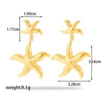 1 Pair Simple Style Starfish Plating Stainless Steel 18k Gold Plated Drop Earrings main image 4