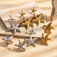 1 Pair Simple Style Starfish Plating Stainless Steel 18k Gold Plated Drop Earrings main image 8
