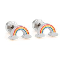 Cute Rainbow Fruit Shell Stainless Steel Ear Studs 1 Pair sku image 10