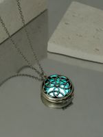 Classical Vintage Style Color Block Stainless Steel Alloy Luminous Unisex Pendant Necklace main image 4
