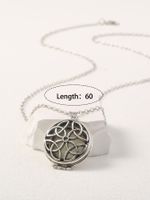 Classical Vintage Style Color Block Stainless Steel Alloy Luminous Unisex Pendant Necklace main image 2