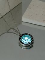 Classical Vintage Style Color Block Stainless Steel Alloy Luminous Unisex Pendant Necklace main image 6