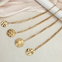 304 Stainless Steel 14K Gold Plated Casual Hip-Hop Plating Geometric Pendant Necklace main image 4