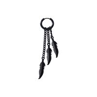 1 Piece Simple Style Feather Titanium Steel Tassel Chain Drop Earrings sku image 2