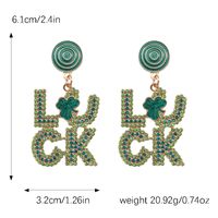 1 Pair Casual Cute Shamrock Letter Plating Inlay Alloy Drop Earrings main image 2