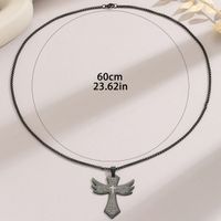 Casual Punk Cross Wings Stainless Steel Men's Pendant Necklace main image 2