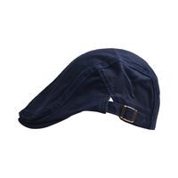 Men's British Style Solid Color Wide Eaves Beret Hat sku image 3
