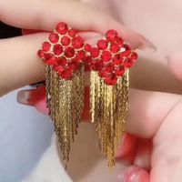 1 Pair French Style Classic Style Tassel Rhombus Alloy Drop Earrings main image 3