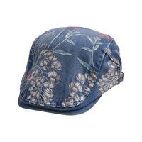 Unisex Simple Style Flower Printing Flat Eaves Beret Hat main image 6
