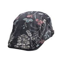 Unisex Simple Style Flower Printing Flat Eaves Beret Hat main image 9