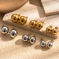 1 Pair Fashion Simple Style Geometric Round Stainless Steel 18k Gold Plated Ear Studs main image 11