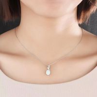 Casual Elegant Color Block Copper Plating Inlay Gem White Gold Plated Pendant Necklace main image 4