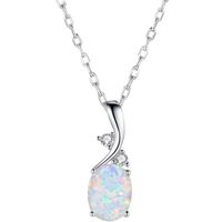 Casual Elegant Color Block Copper Plating Inlay Gem White Gold Plated Pendant Necklace main image 3