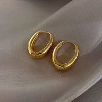 Wholesale Jewelry French Style Classic Style Oval Alloy Earrings sku image 1