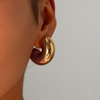 1 Pair IG Style Simple Style C Shape 304 Stainless Steel 18K Gold Plated Ear Studs main image 4